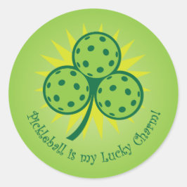 Adesivo Redondo Pickleball is my lucky charm