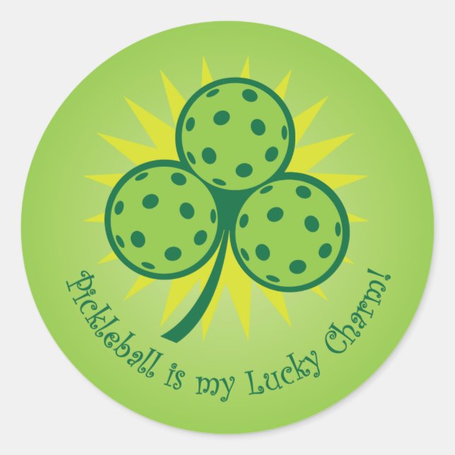 Adesivo Redondo Pickleball is my lucky charm (Frente)