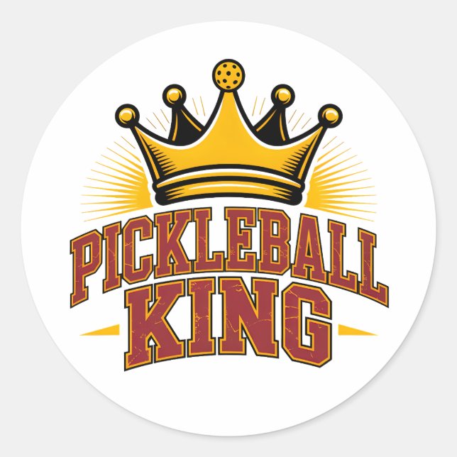 Adesivo Redondo Pickleball King (Frente)