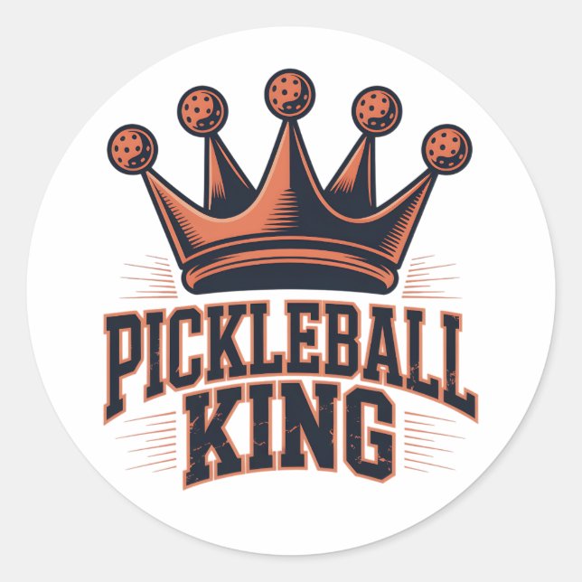 Adesivo Redondo Pickleball King (Frente)