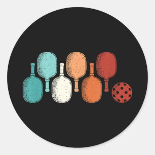 Adesivo Redondo Pickleball Lover Retro Paddage Vintage