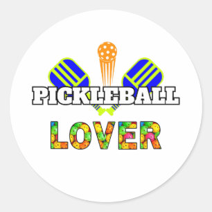 Adesivo Redondo Pickleball Palavras Cruzadas Paddles Ball Lover De