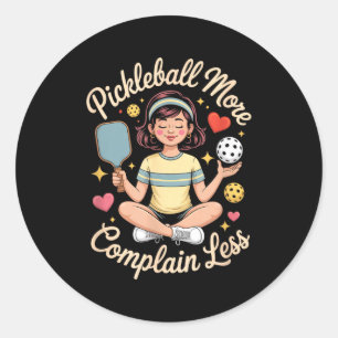 Adesivo Redondo Pickleball reclame menos jogue mais esportes posit