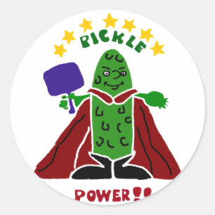 Adesivo Redondo Pickleball Super Hero Pickleball Engraçado