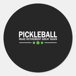 Adesivo Redondo Pickleball torna a aposentadoria ótima novamente p