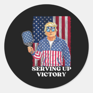 Adesivo Redondo Pickleball Usa Champ Patriotic Trump &am Político