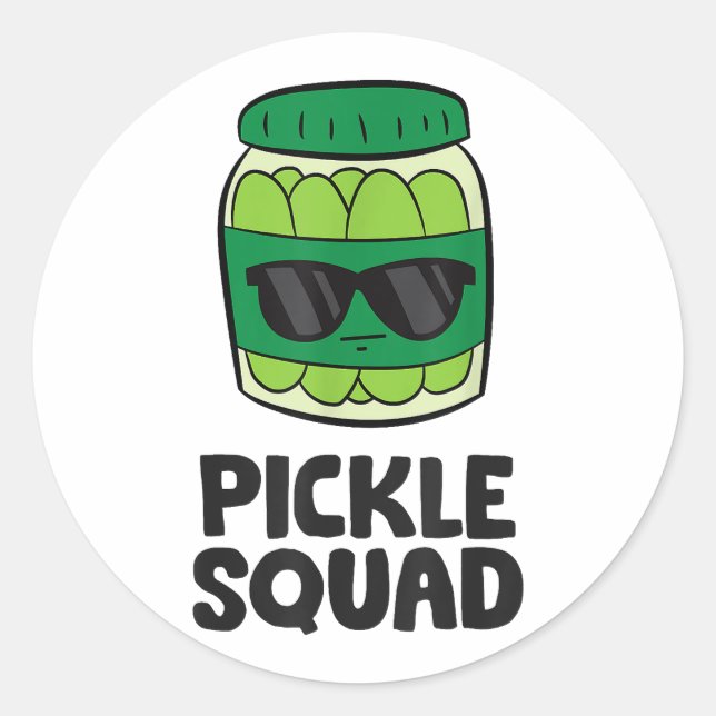 Adesivo Redondo Picle Lover Team Picles Engraçado Pickle Squad (Frente)