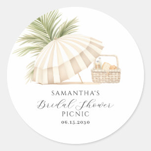 Adesivo Redondo Picnic de Chá de panela Moderno Personalizado