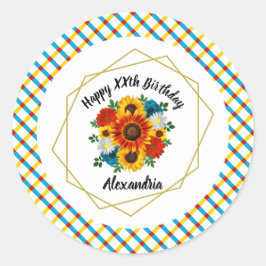 Adesivo Redondo Picnic Party Geométrico Floral