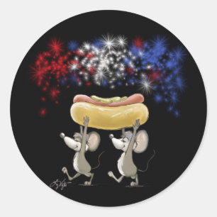 Adesivo Redondo Picnic Stickers do Mic e Mac em 4 de julho