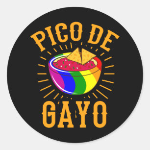 Adesivo Redondo PICO DE GAYO Orgulho LGBT Mês LGBTQ