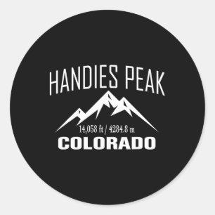 Adesivo Redondo Pico Handies Colorado Climbing Summit Club Ao Ar L