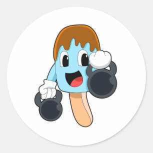 Adesivo Redondo Picolé em Fortaleza com Dumbbells