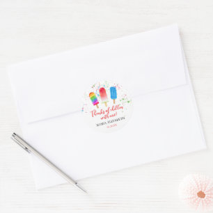 Adesivo Redondo Picolés Fofos Aparecem com Stickers de Favor