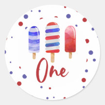 Picolés Vermelho Branco Azul Aniversário de 1 ano