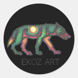 Adesivo Redondo Pictic Wolf Sun