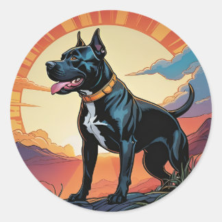 Adesivo Redondo Pictie Pitbull Adventure Penhadores de Cão