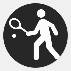 Adesivo Redondo Pictograma de Racquetball tênis