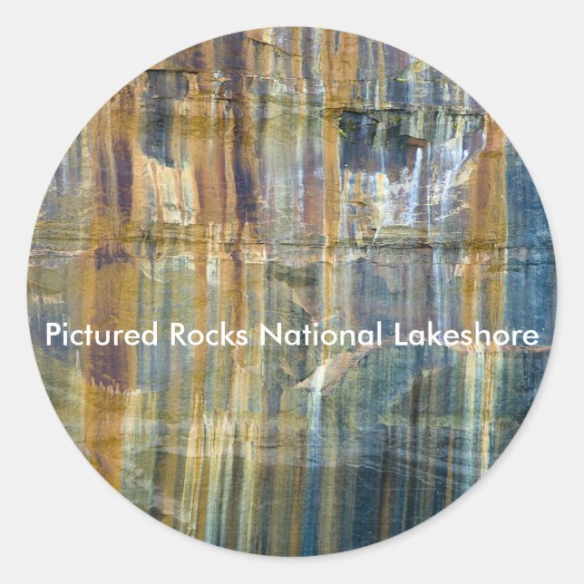 Adesivo Redondo Picture Rocks National Lakeshore (Frente)