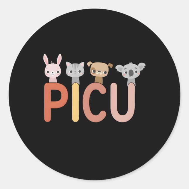 Adesivo Redondo Picu Enfermeiro Unidade de Cuidados Pediátricos In (Frente)