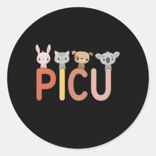 Adesivo Redondo Picu Enfermeiro Unidade de Cuidados Pediátricos In