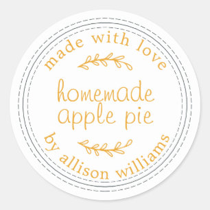 Adesivo Redondo Pie Amarelo de Maçã de Caseira Russa