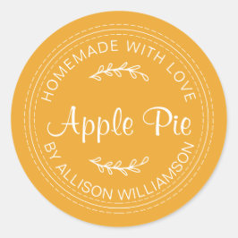 Adesivo Redondo Pie Amarelo de Maçã de Caseira Russa