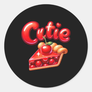 Adesivo Redondo Pie Day Pi Day Ação de Graças Cherry Cute Pie Cuti