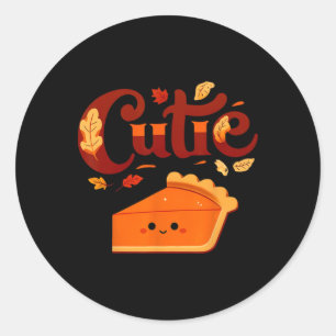 Adesivo Redondo Pie Day Pi Day Ação De Graças Cutie Pumpkin Cuti