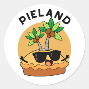 Adesivo Redondo Pie-land Funny Island Pun