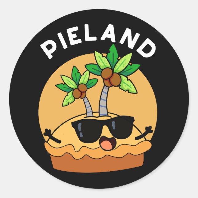 Adesivo Redondo Pie-land Funny Island Pun Dark BG (Frente)
