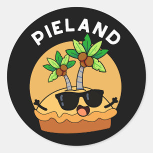 Adesivo Redondo Pie-land Funny Island Pun Dark BG
