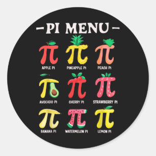 Adesivo Redondo Pie Menu Funny Pi Day Pi 3.14 Math Professor Pi Sy
