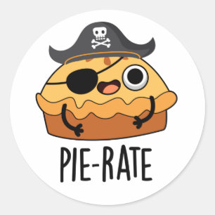 Adesivo Redondo Pie Pie Pun Engraçado Pirata