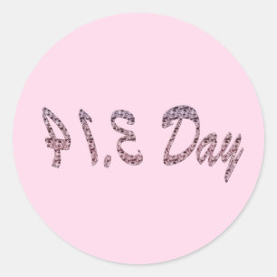 Adesivo Redondo Pie Pink Pi Day