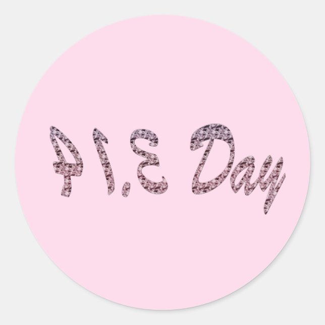 Adesivo Redondo Pie Pink Pi Day (Frente)