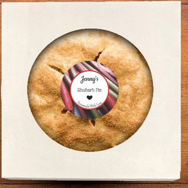 Adesivo Redondo Pie Sticker do Rhubarb Homemade (Criador carregado)