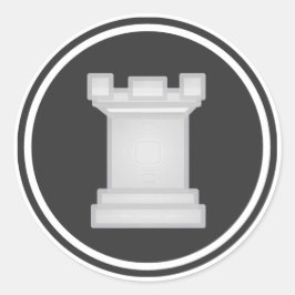 Adesivo Redondo Piece White Rook Chess