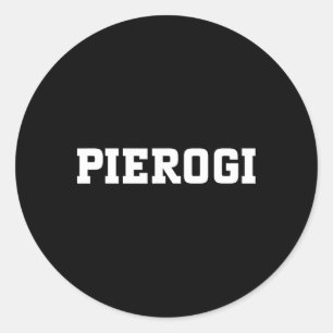 Adesivo Redondo Pierogi Design de Comida Para Homens Mulheres Cria