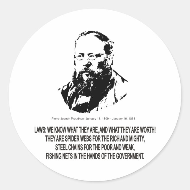 Adesivo Redondo Pierre-Joseph Proudhon (Frente)
