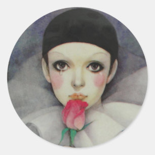 Adesivo Redondo Pierrot Sticker 1980