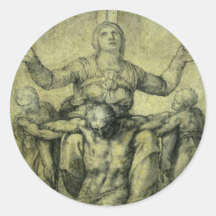 Adesivo Redondo Pieta de Michelangelo para Vittoria Colonna