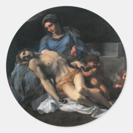 Adesivo Redondo Pieta Jesus Mary Sexta-feira Santa em Queda