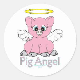 Adesivo Redondo Pig Angel