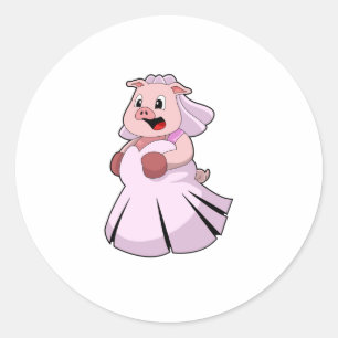 Adesivo Redondo Pig como Noiva com vestido de Noiva.PNG