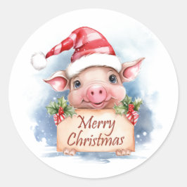 Adesivo Redondo Pig Felry Natal
