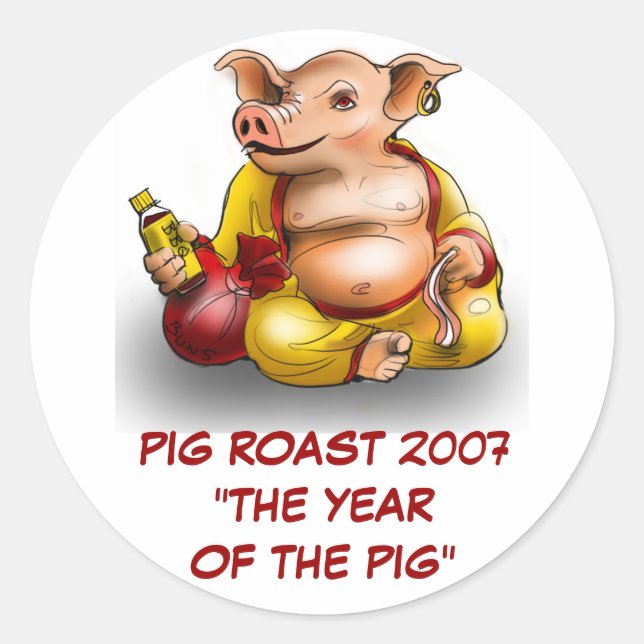 ADESIVO REDONDO PIG ROAST 2007 STICKER (Frente)