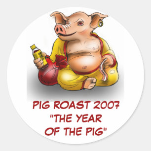ADESIVO REDONDO PIG ROAST 2007 STICKER