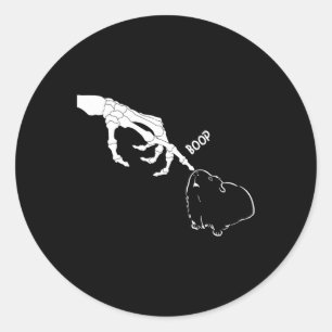 Adesivo Redondo Pig Scary Skeleton Boop Hallowee Engraçado