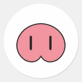 Adesivo Redondo Pig Snout Sticker